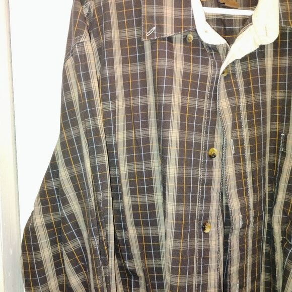 C E. Schmidt Work wear Nwot Classic Brown Plaid Button Down Shirt - Picture 3 of 13